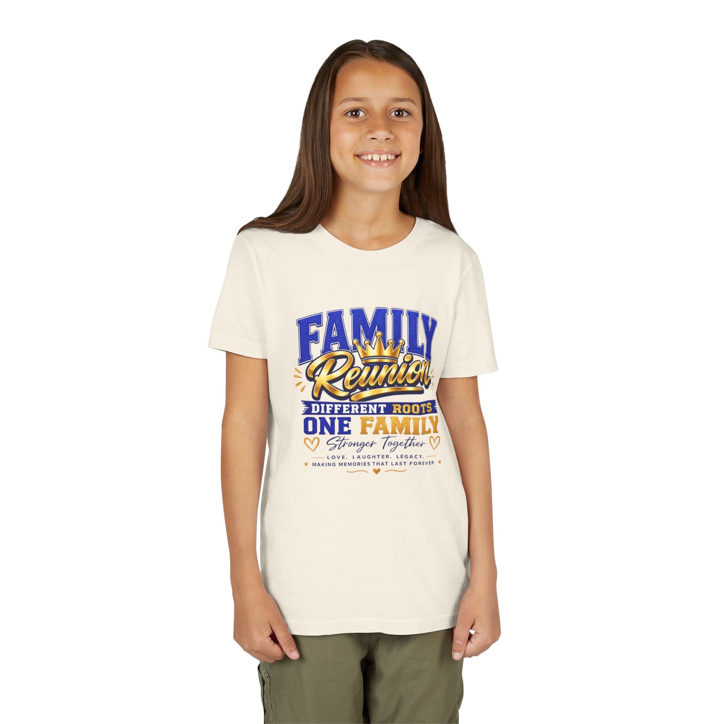 Family Reunion Youth Tee - "Different Roots One Family" Kid's Short Sleeve Shirt