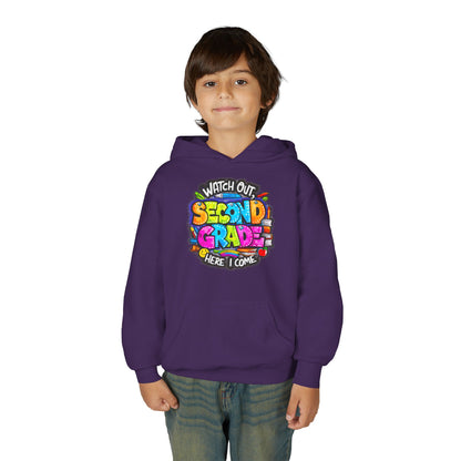 Second Grade Kids' Hoodie - "Watch Out Second Grade Here I Come" Back-to-School Sweatshirt