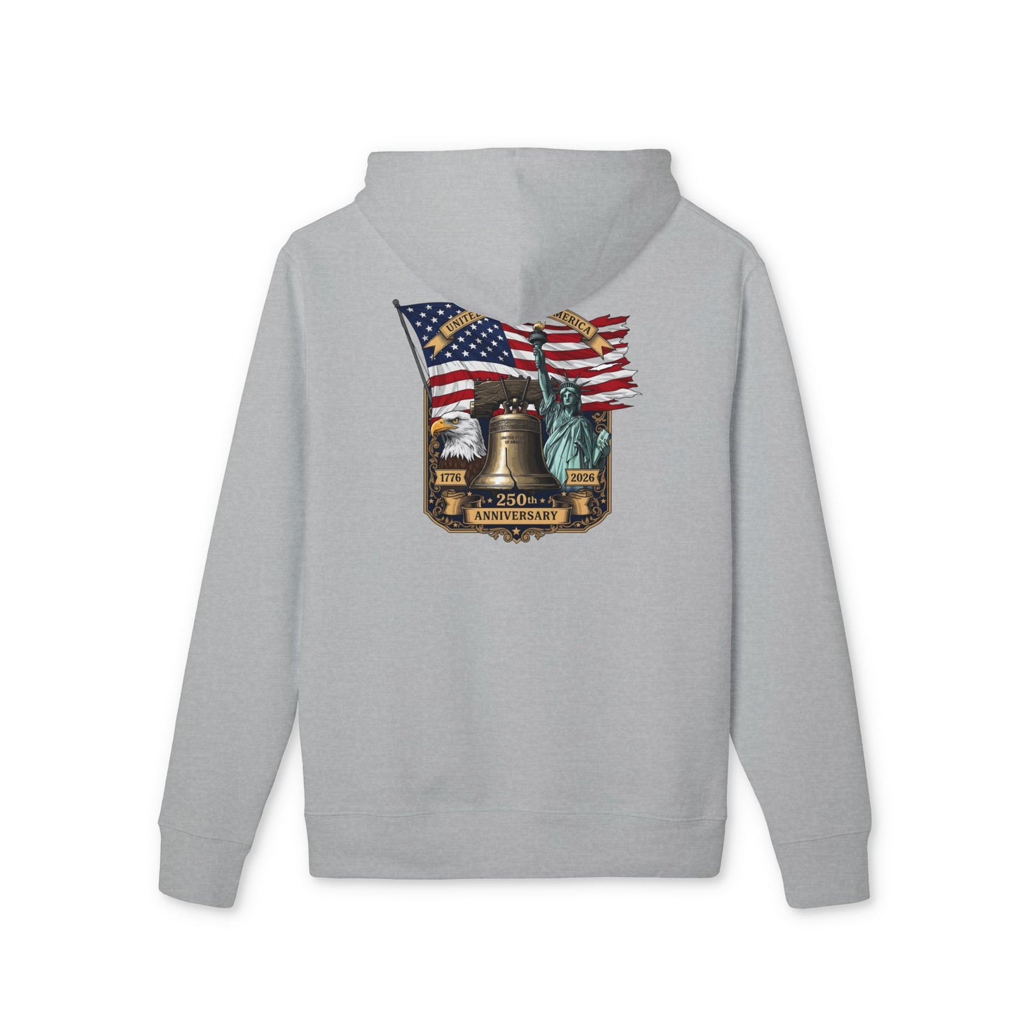 Liberty Bell Anniversary Hoodie — American Flag & Statue of Liberty Design