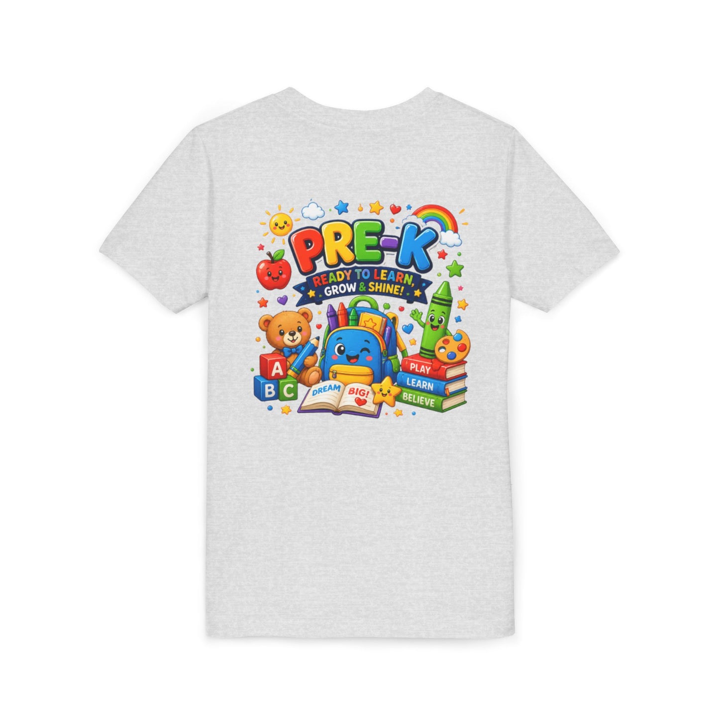 Pre-K Ready To Learn Kids T-Shirt — Colorful Preschool Back-to-School Tee