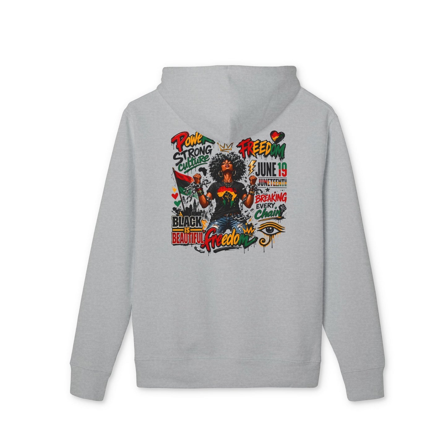Afrocentric Pride Hoodie — "Feed" Juneteenth Black Beauty & Freedom Design