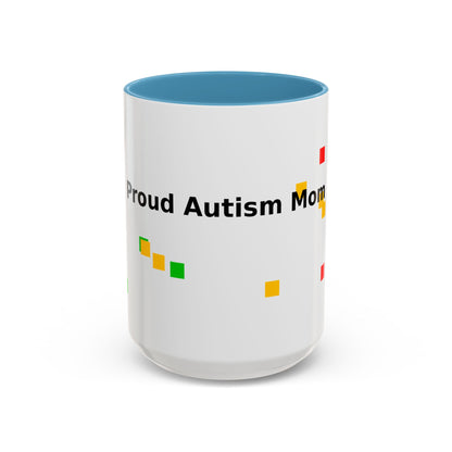 Autism Proud Mom Accent Coffee Mug – 11/15oz Color Accent