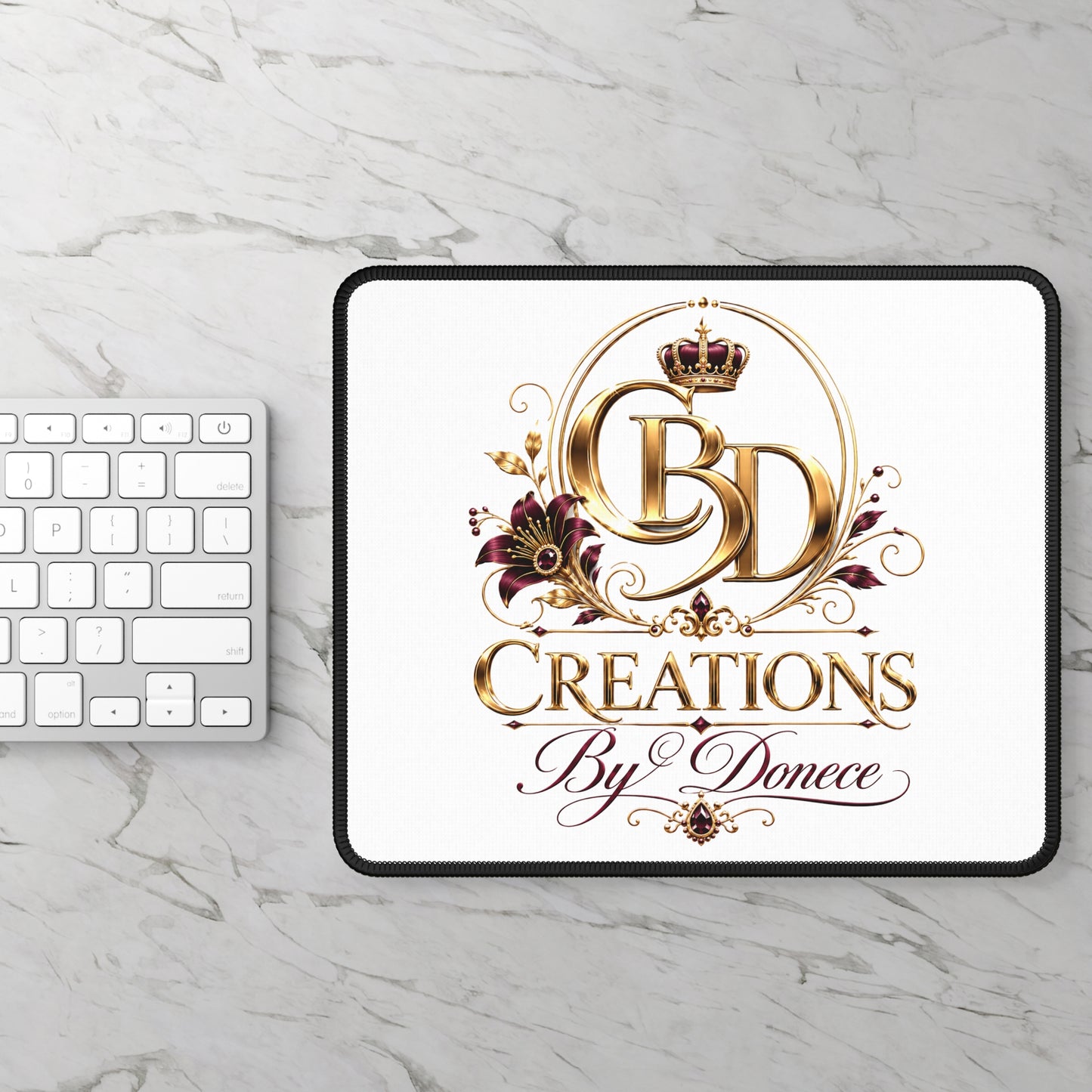 Gaming Mouse Pad — Elegant 'BD Creations By Donece' Logo Desk Mat