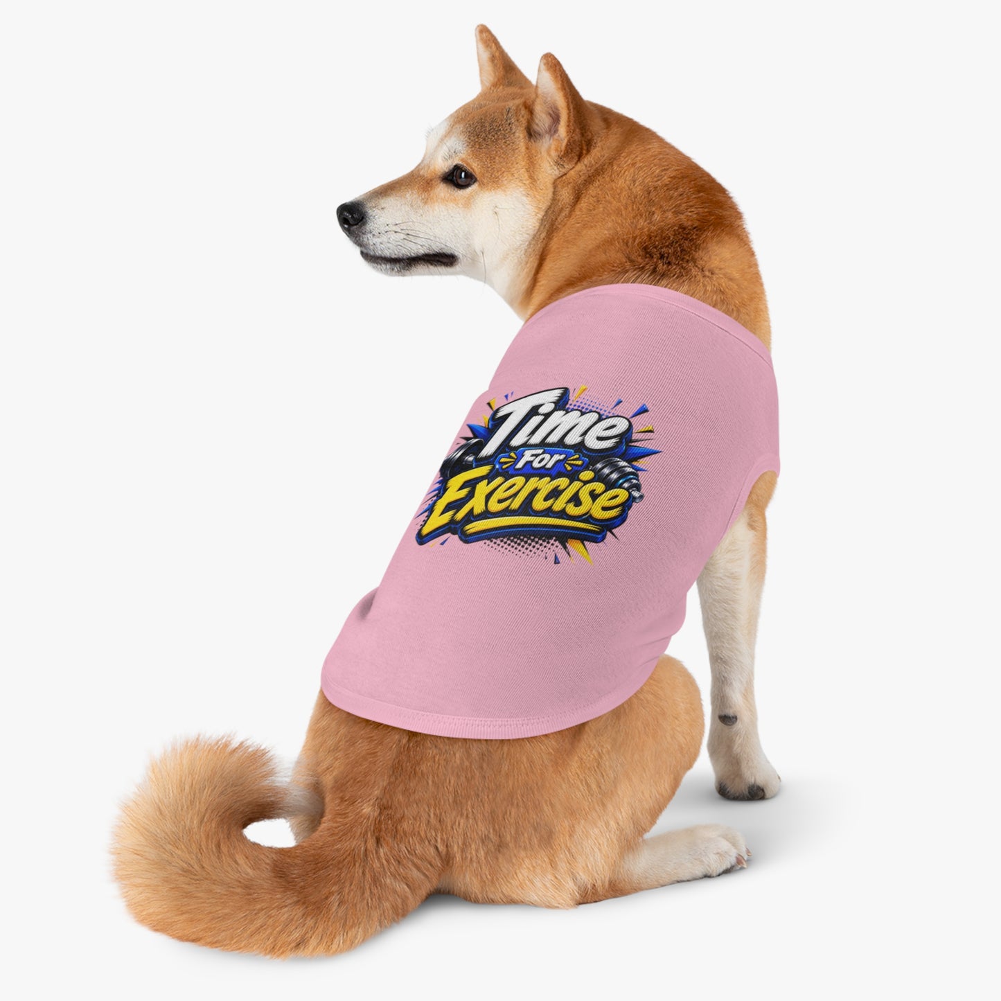 Pet Tank Top — "Time For Exercise" Dog Workout Tee