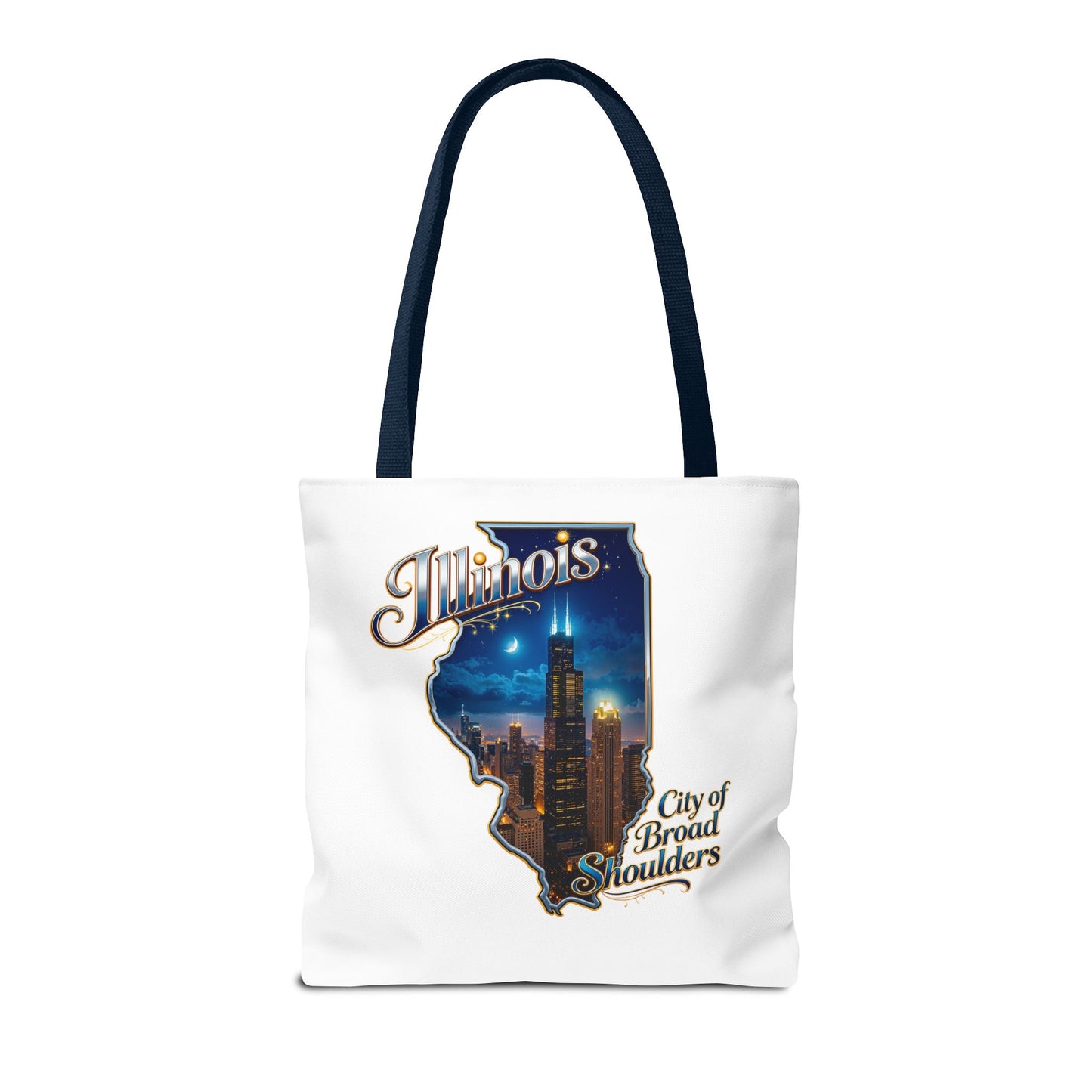 Illinois Skyline Tote Bag — "City of Broad Shoulders" Chicago Night Design