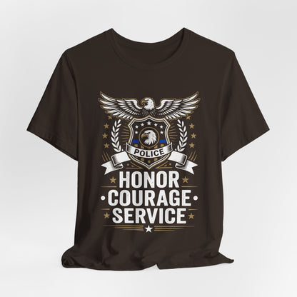 Police Honor Courage Service T-Shirt — Law Enforcement Tribute Tee