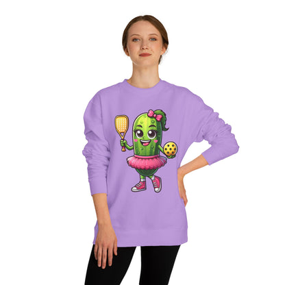 Pickle Paddle T-Shirt — Cute Pickle Playing Pickleball Crewneck