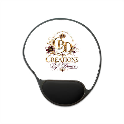 Creations By Donece Logo Mouse Pad with Wrist Rest — Ergonomic Branded Mousepad