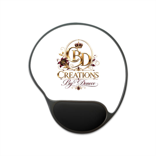 Creations By Donece Logo Mouse Pad with Wrist Rest — Ergonomic Branded Mousepad
