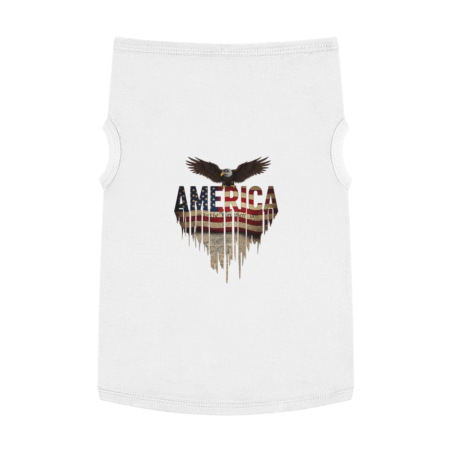 Patriotic Pet Tank Top – American Flag & Bald Eagle Dog Shirt