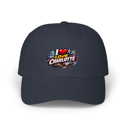 I Love Charlotte Dad Cap – Retro Racing Graphic Baseball Hat