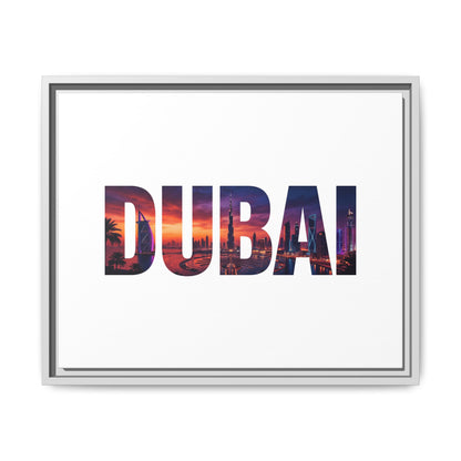 Dubai Photo-Text Matte Canvas Framed Wall Art