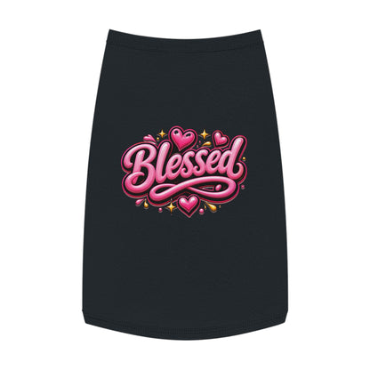 Blessed Pet Tank Top — Pink Heart Graphic Dog Shirt