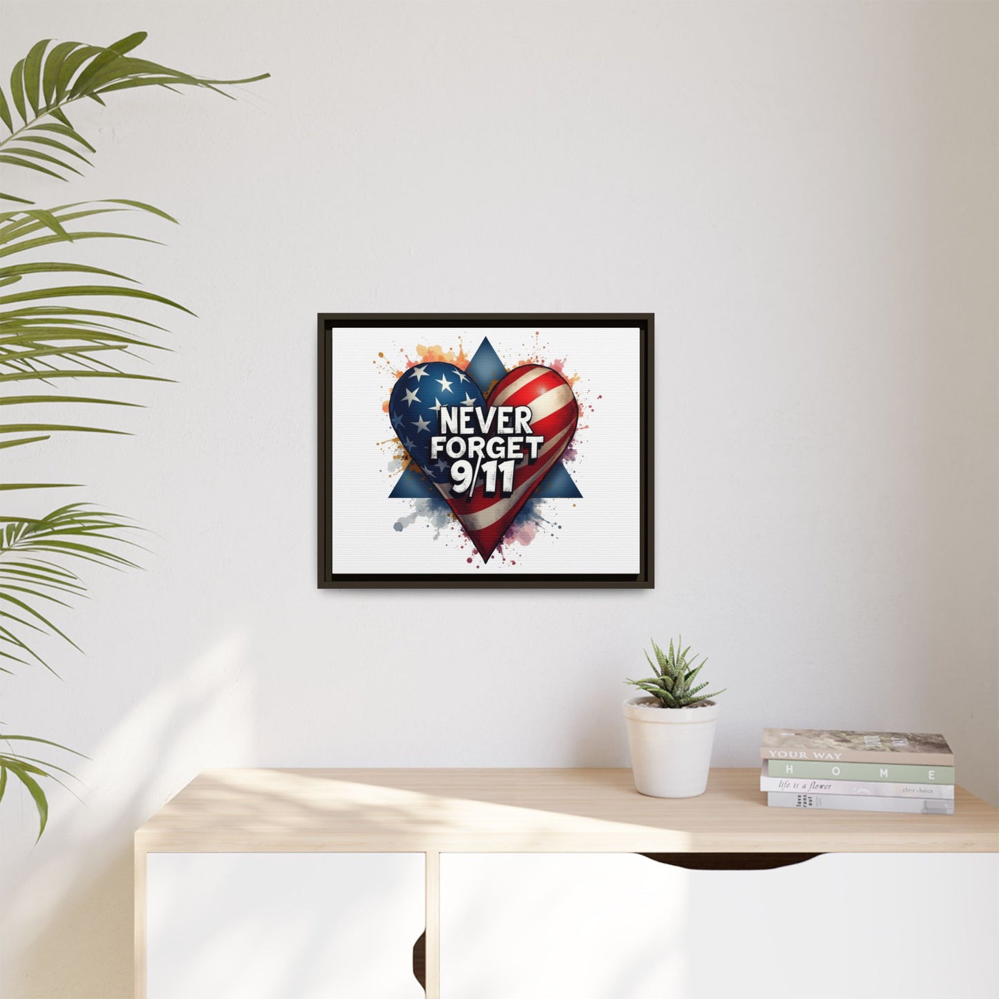 Never Forget 9/11 Framed Canvas Print