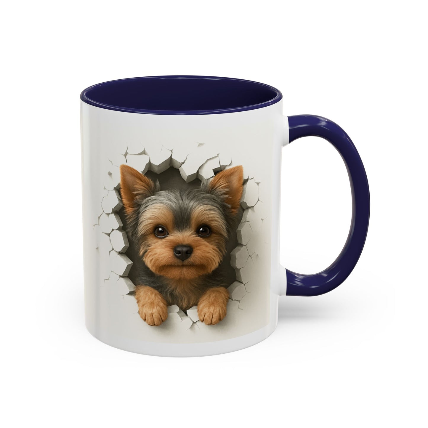Yorkshire Terrier Peekaboo Coffee Mug – Cute Yorkie Dog Accent Mug (11/15oz)