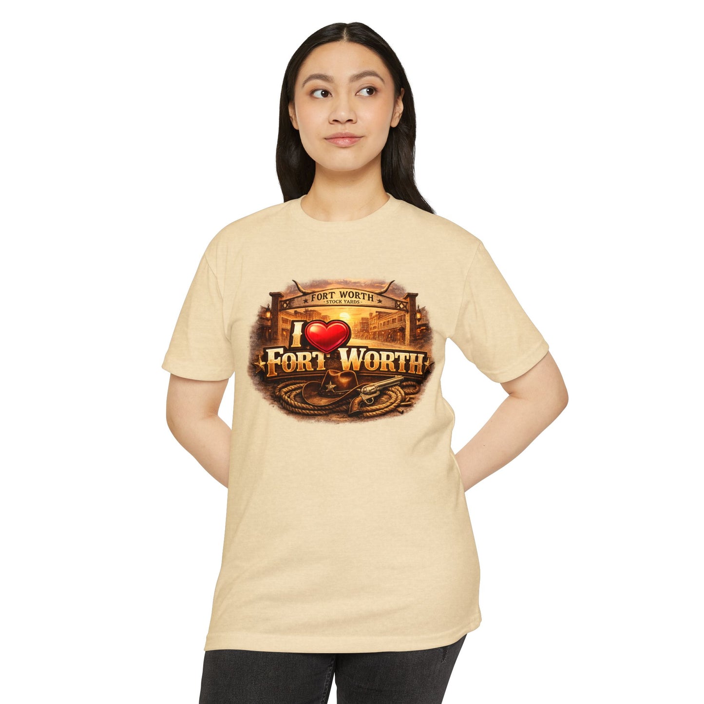 I  Fort Worth Graphic T-Shirt — Vintage Texas City Souvenir Tee