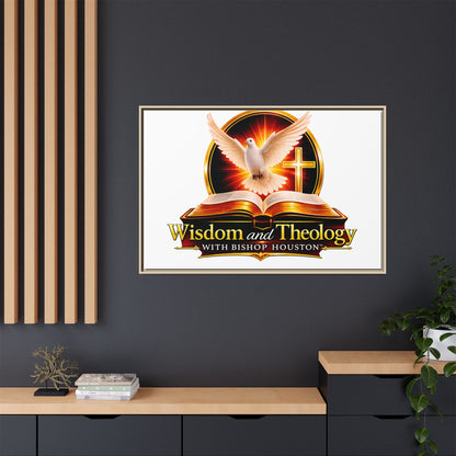 Framed Canvas Print — "Wisdom and Theology" Dove & Bible Wall Art