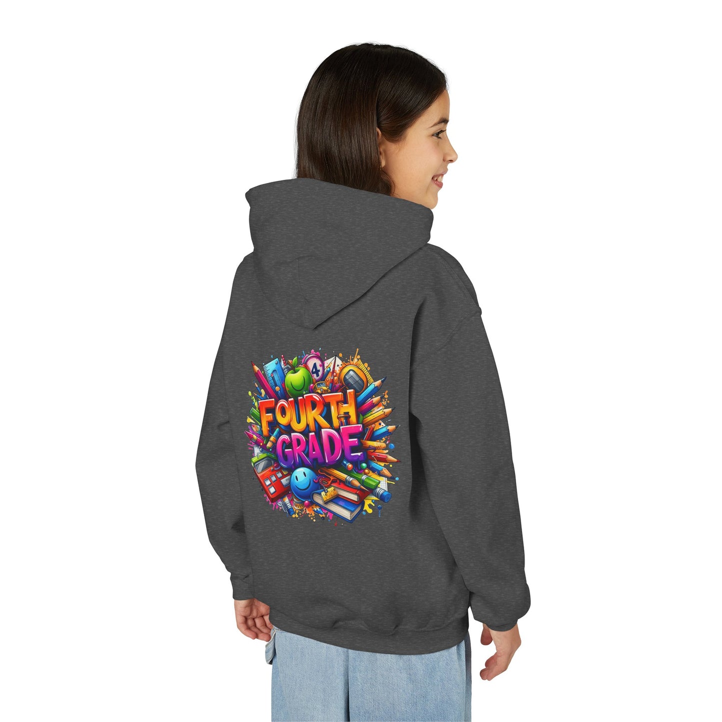 Fourth Grade Youth Hoodie — Colorful Back-to-School Kids Sweatshirt