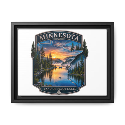 Minnesota Lakes Matte Canvas Print (Framed) — 'Land of 10,000 Lakes' Scenic Wall Art