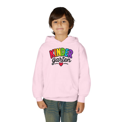 Kindergarten Kids Hoodie — Colorful Heart Graphic Back-to-School Sweatshirt