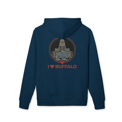 I  Buffalo Skyline Hoodie — Retro Cityscape Sweatshirt for Locals & Tourists