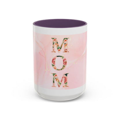 Mom Floral Accent Coffee Mug – Pink Mother's Day Gift (11/15oz)