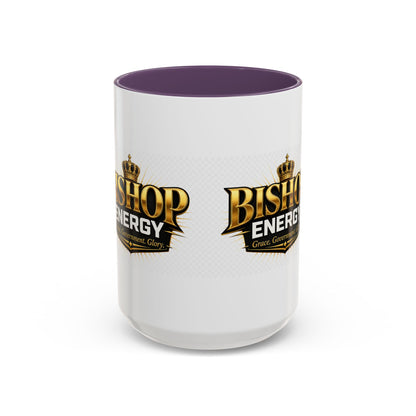 Bishop Energy Coffee Mug — Gold Crown Logo Accent Ceramic Mug (11/15oz)