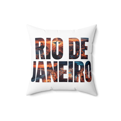 Rio de Janeiro Photo-Text Throw Pillow