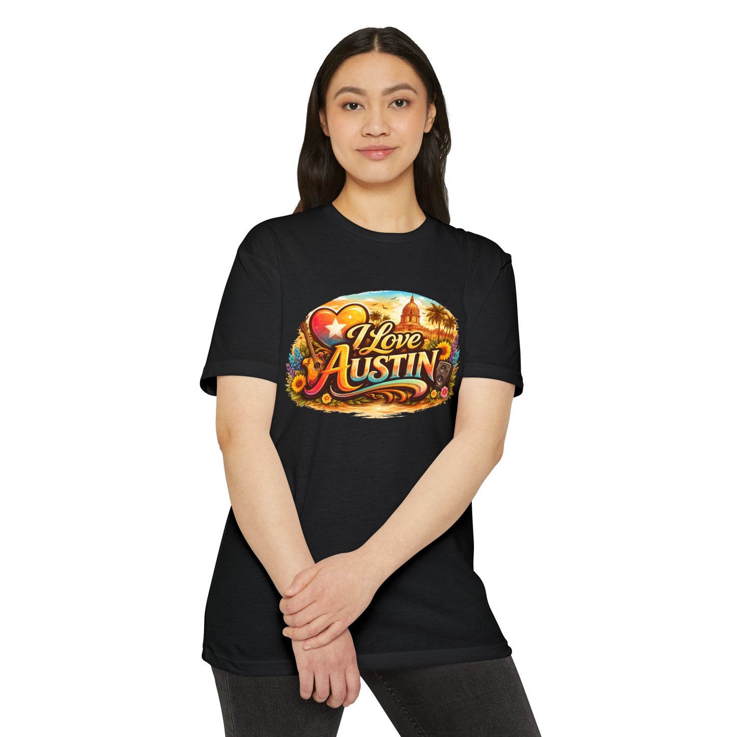 I Love Austin Graphic T-Shirt — Vintage Texas Cityscape Tee