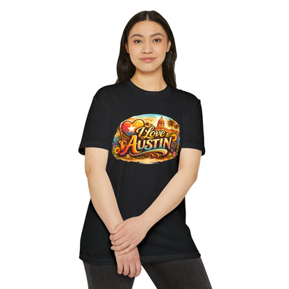 I Love Austin Graphic T-Shirt — Vintage Texas Cityscape Tee