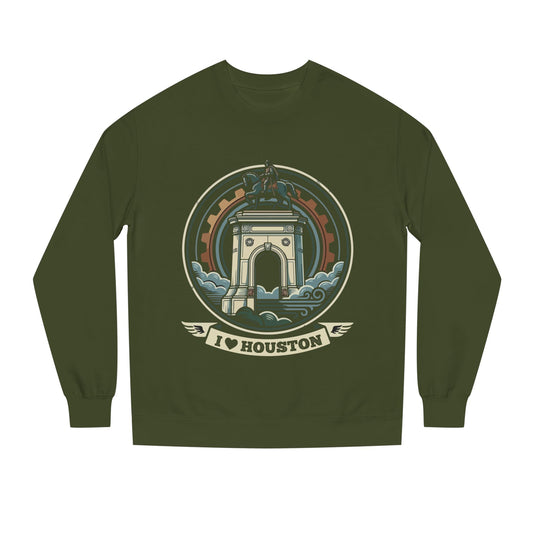Houston Arch Retro Crewneck Sweatshirt — I  Houston Graphic