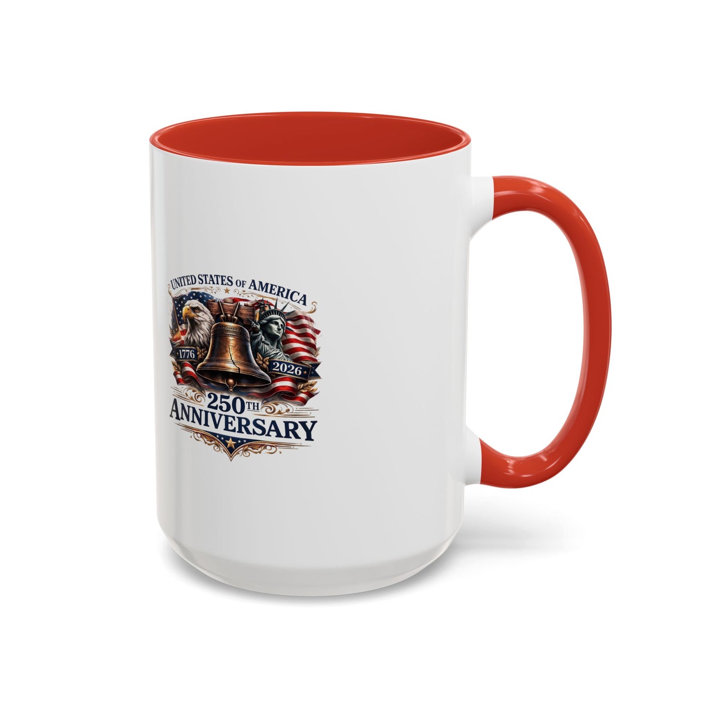 250th Anniversary Accent Coffee Mug — Patriotic United States Bell & Eagle Design (11/15 oz)