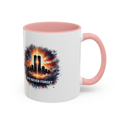 9/11 Never Forget Coffee Mug - Memorial Tribute Accent Mug (11/15oz)