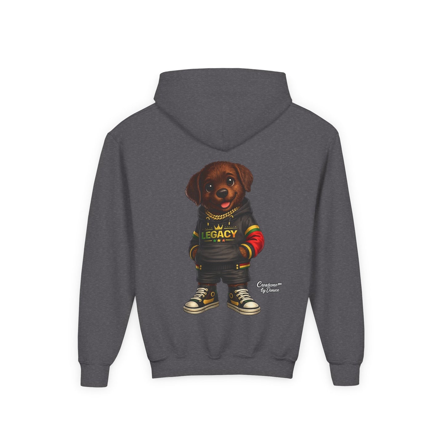 Youth Hoodie — 'Legacy' Streetwear Puppy Graphic Sweatshirt