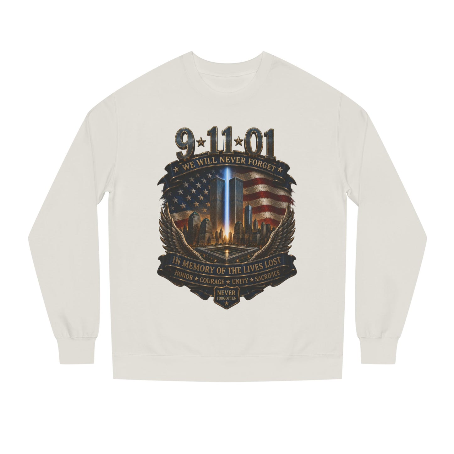 9/11 Never Forget Memorial Sweatshirt – In Memory of the Lives Lost
