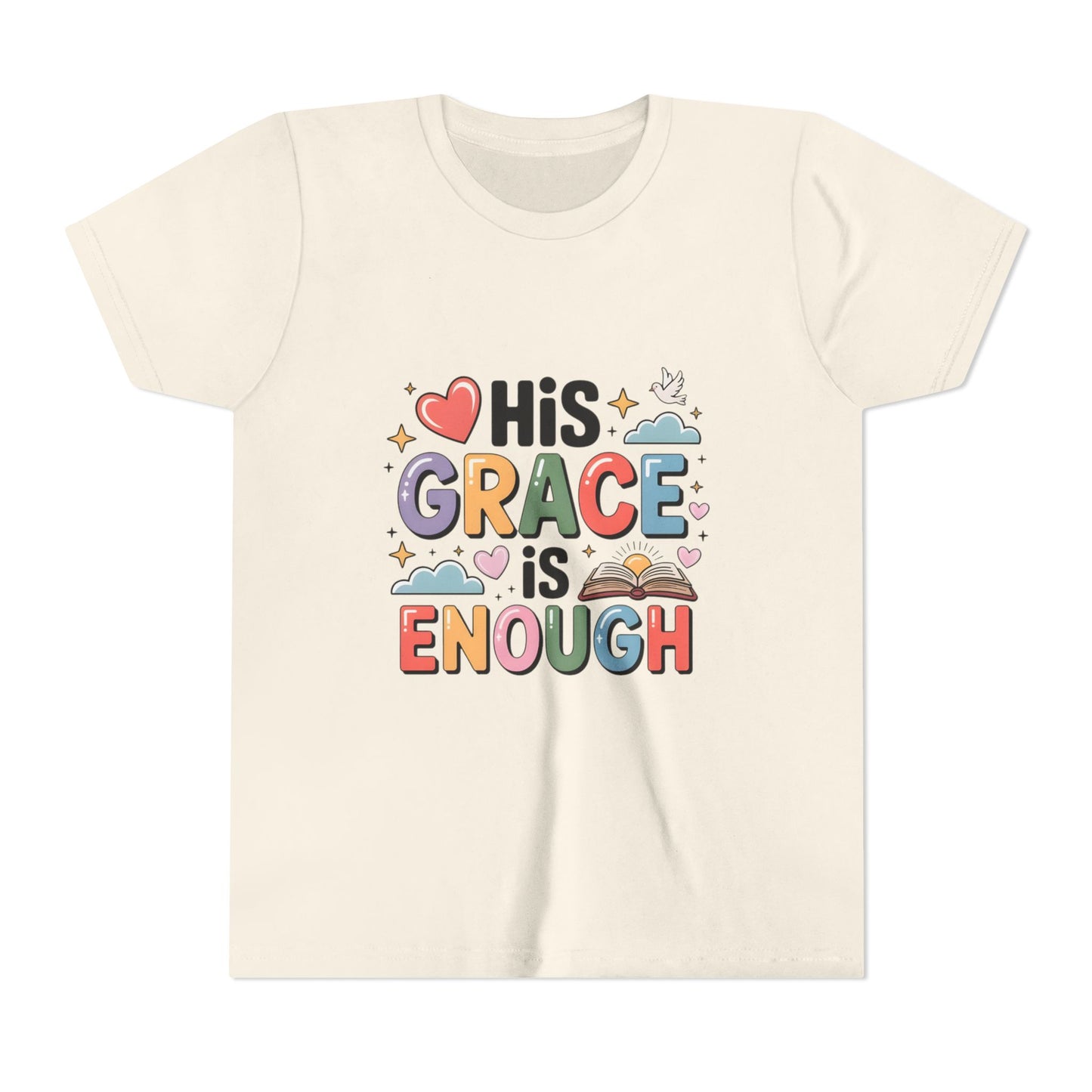 His Grace Is Enough Youth Tee — Christian Kids Inspirational Shirt