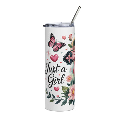 Just A Girl Stainless Steel Tumbler 20oz Christian Travel Mug