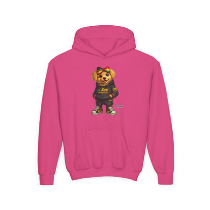Youth Hoodie — Black Excellence Bear Graphic Sweatshirt (Kids)