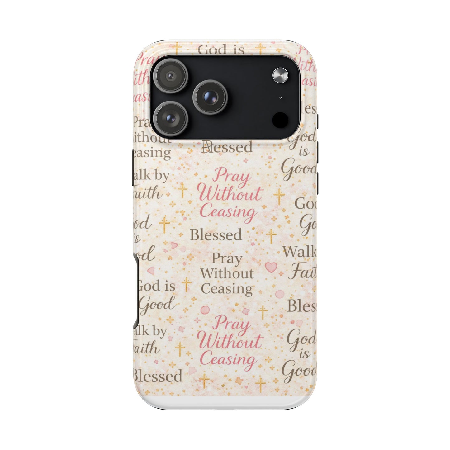 Pray Without Ceasing Phone Case | Christian floral iPhone Case