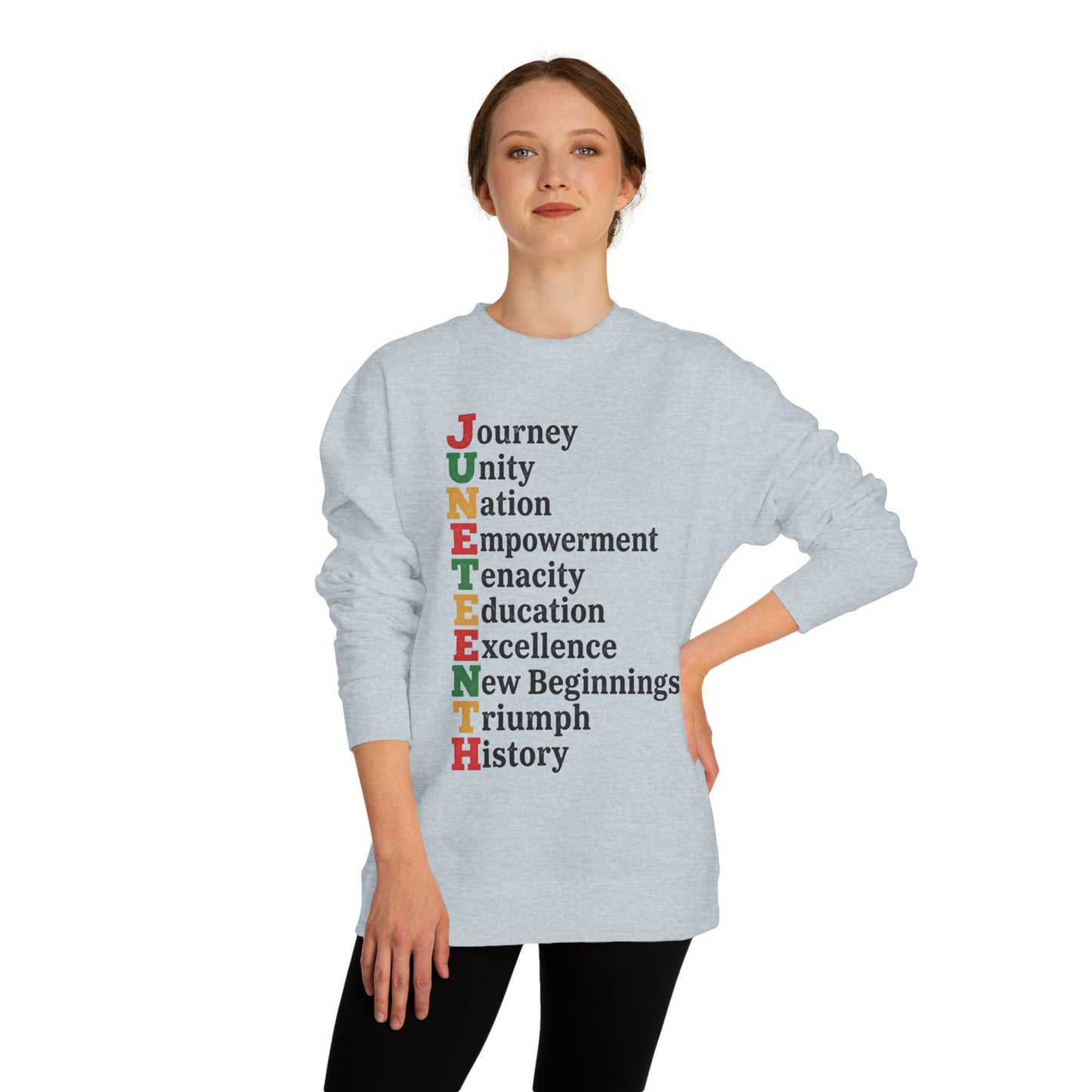 Juneteenth Acrostic Sweatshirt — Journey Unity Nation Empowerment Tee