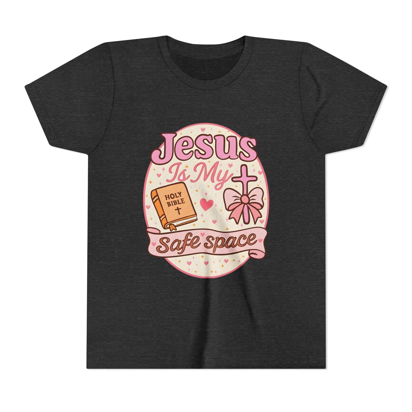 Youth Tee — "Jesus Is My Safe Space" Christian Kids T-Shirt