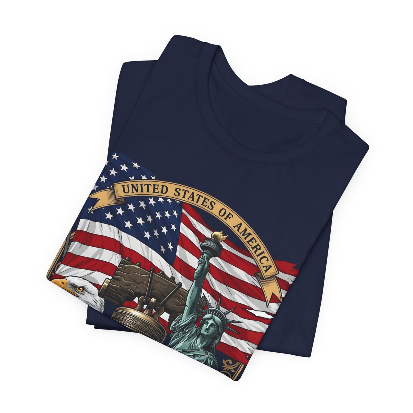 Patriotic 250th Anniversary T-Shirt - Liberty Bell, Bald Eagle & Statue of Liberty
