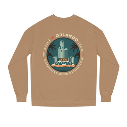 Orlando Fountain Crewneck Sweatshirt — Retro Palm Tree Cityscape