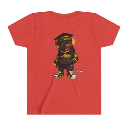 Youth Tee — Scholar Student Bear Graduation Graphic