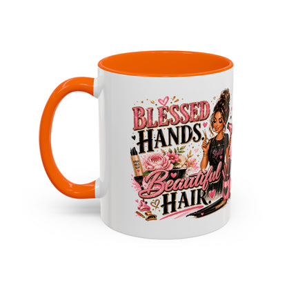 Blessed Hands Beautiful Hair Coffee Mug — Stylist Barber Hairdresser Gift