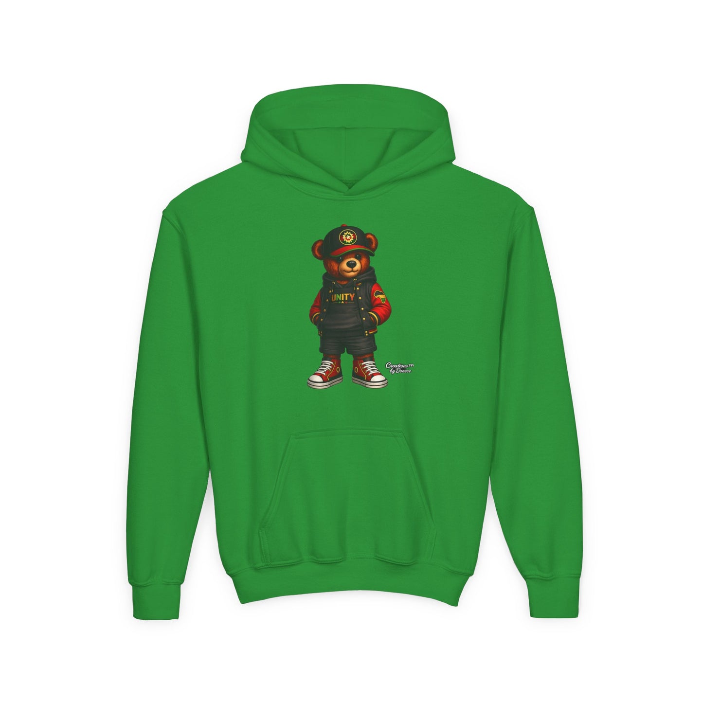 Youth Bear Hoodie — Streetwear Teddy Bear Graphic Pullover