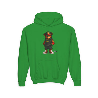 Youth Bear Hoodie — Streetwear Teddy Bear Graphic Pullover