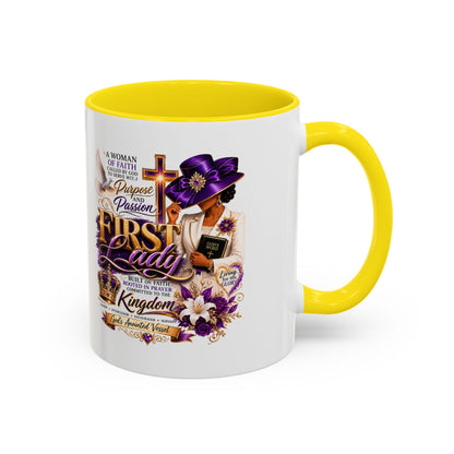 First Lady of Faith Accent Coffee Mug — Inspirational Christian Gift (11/15oz)