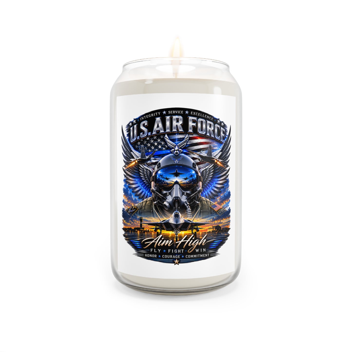 U.S. Air Force Scented Soy Candle – 'Aim High' 13.75oz Memorial Gift