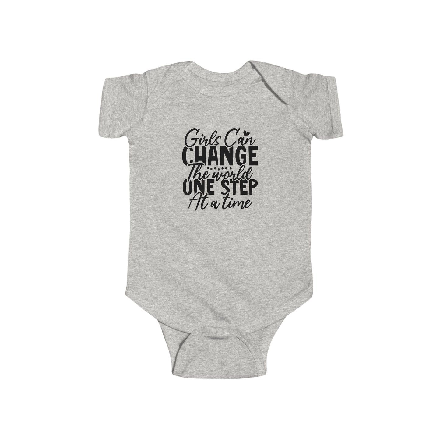 Infant Bodysuit - "Girls Can Change the World One Step at a Time" Inspirational Baby Onesie